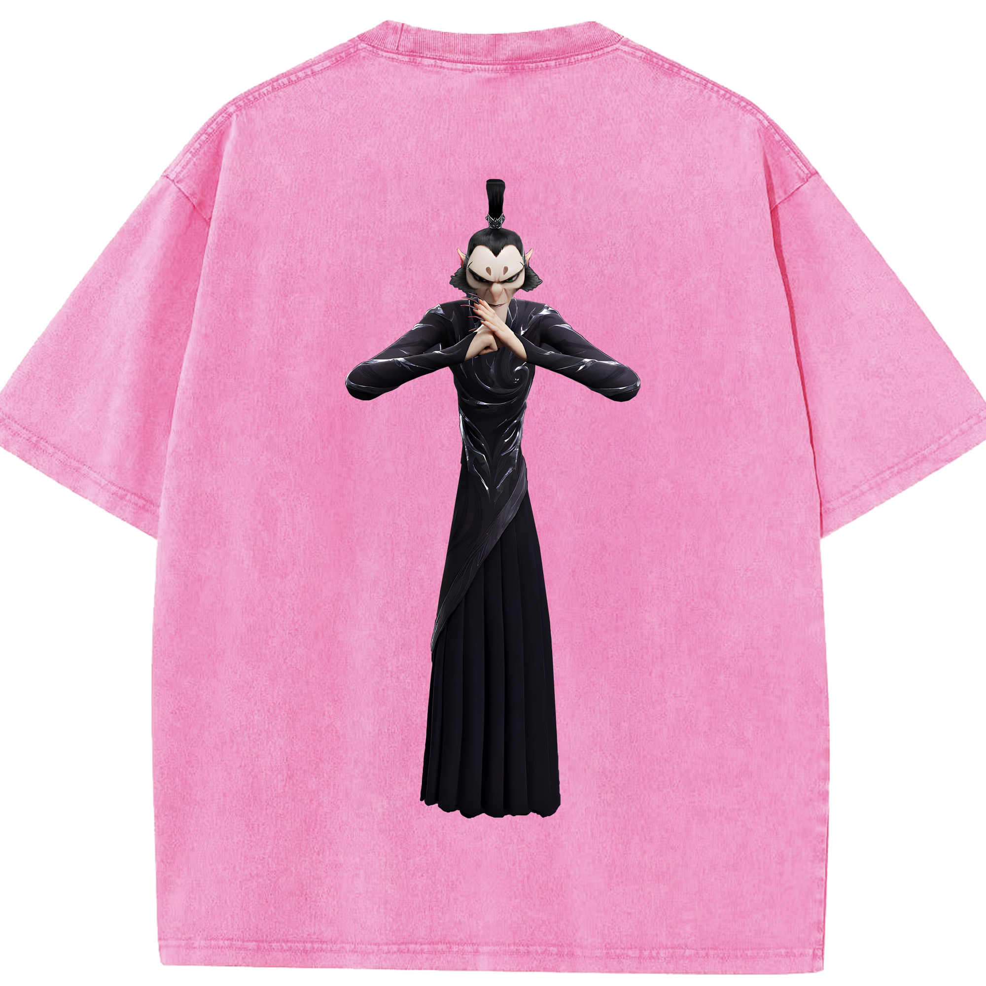 （画像用） Ne Zha 2 ナタ 魔童の大暴れ 綿100% ヴィンテージ風 半袖Tシャツ（背面プリント）